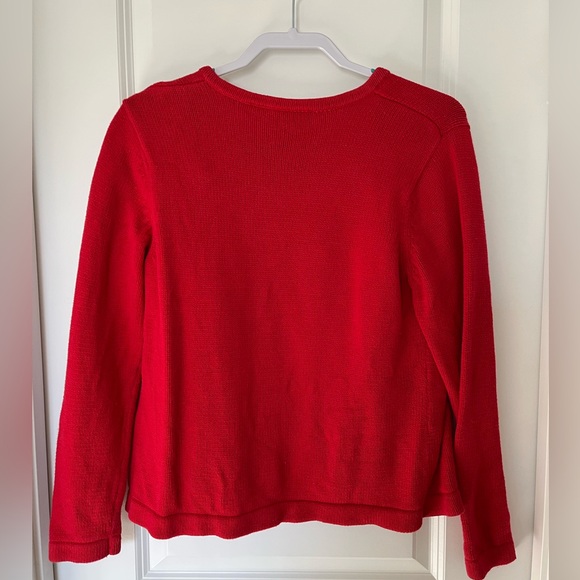 Liz Claiborne Red Sweater with White Buttons - Picture 4 of 6